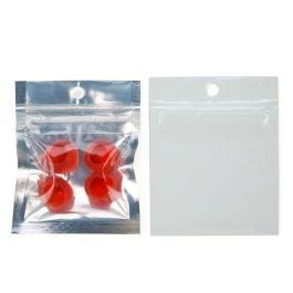 Druckverschlussbeutel Transparent/Weiß 5x5cm mit Aufhängeloch (100 Stück) [HZBB9CW]