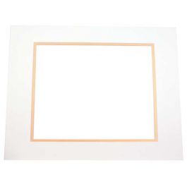 Fertig-Passepartouts 9.2 x 14.3cm Fenster - Elfenbein/Gold doppelte Dicke - 12.7 x 17.8cm Außenrahmen (10 Stück) [MD20132]