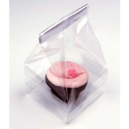 Cupcake-Beutel für 1 Cupcake 10.2x10.2x22.9cm Transparent (100 Stück) [CBG1XLO]