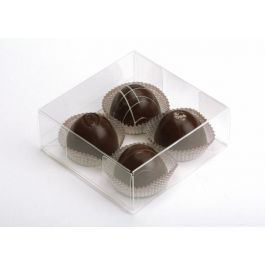 Klarsichtschachteln für Schokoladentrüffel 10.8x4.1x10.8cm (25 Stück) [FB194]
