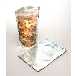 Standbodenbeutel Transparent/Silber 18x10x25cm | 280 Gramm (100 Stück) [ZBGS69]