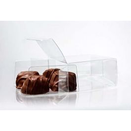 Schokoladenschachteln mit Einsatz 7x3.7x7cm Transparent (100 Stück) [CNDY227]