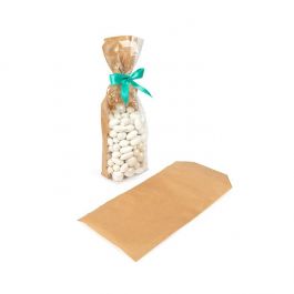 Blockbodenbeutel Kraft 8.9x5.7x30.5 cm mit Bodenblatt (100 Stück) [FGKB16]