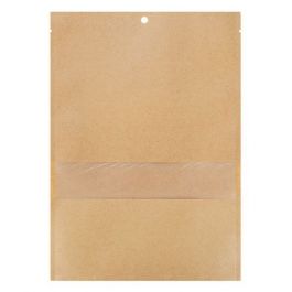 Kraftbeutel 9.8 x 11.4 cm Braun mit Fenster | Heißsiegelfähig (100 Stück) [KHS45MWE]