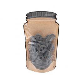 Standbodenbeutel Kraft/Transparent Glasgefäß-Form 15.2x7.9x25.4cm (100 Stück) [SP7KCZ]