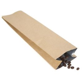Kaffeebeutel Kraft mit Ventil 8.5x6.5x33cm | 450 Gramm | Beschichtet (50 Stück) [SGC2K]