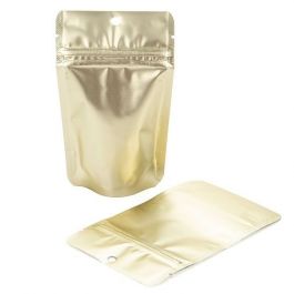 Standbodenbeutel Matt Gold 7.9x5.1x13cm mit Aufhängeloch | 28 Gramm (100 Stück) [ZBGM1MG]