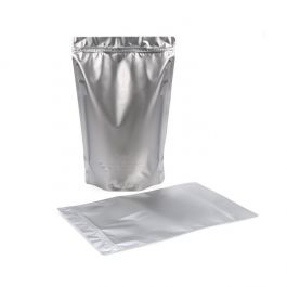 Standbodenbeutel Silber 23x12x34.5cm | 900 Gramm (100 Stück) [ZBGM6S]
