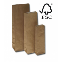 Öko-Blockbodenbeutel aus braunem Kraftpapier | Mit fettdichtem Futter 6x3.3x17cm (100 Stück) [PABB617]