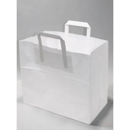 Papiertragetaschen 32x17x27cm Weiß Kraft 70g/m² (50 Stück) [PADW8026]
