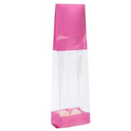 Bedruckte Beutel Rosa - 6.7x4.8x27.3cm mit Seitenfalten (100 Stück) [G2PK]