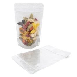 Standbodenbeutel Reispapier Transparent/Silber 13x7.9x20.6cm | 110 Gramm (100 Stück) [ZBGR3SC]