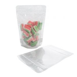 Standbodenbeutel Reispapier Transparent/Silber 11.9x7.6x18.4cm | 110 Gramm (100 Stück) [ZBGR46SC]