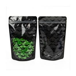 Standbodenbeutel Schwarz mit Fledermäuse-Druck 13x7.9x20.6cm (25 Stück) [ZBGW3B]