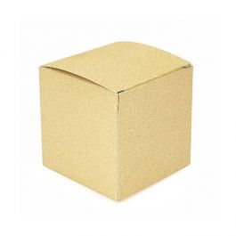 Faltschachteln Gold Glitter 7.6x7.6x7.6cm (25 Stück) [FB2GG]