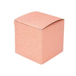 Faltschachteln Rosé Gold Glitter 7.6x7.6x7.6cm (25 Stück) [FB2RG]