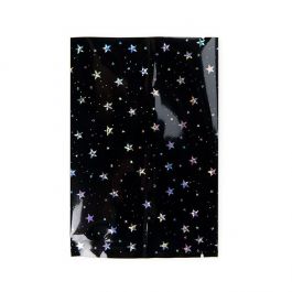 Kunststoffbeutel Schwarz Holografische Sterne 10,2x15,2 cm und Verschweißbar (25 Stück) [SVP46HB]