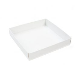 Pappschachtelböden Mattweiß 13x2.5x13.3cm (25 Stück) [WH357]