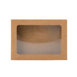 Pappschachteln mit Sichtfenster Kraft Braun 15.3x2.5x21.5cm DINA5-Größe (25 Stück) [WKRGA5XL]