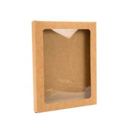 Pappschachteln Kraft Braun mit Fenster 11.5x1.5x15cm (25 Stück) [WKRG3]