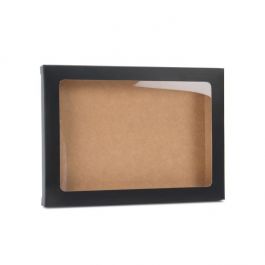 Pappschachteln Mattschwarz 13,7x1,5x18,7cm mit Fenster (25 Stück) [WMBG1]