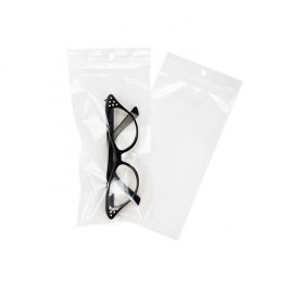 Druckverschlussbeutel mit Aufhängeloch 12.5x20.5cm Transparent PP 75 Mikron (100 Stück) [Z3R48]