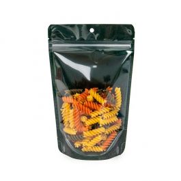 Standbodenbeutel Transparent/Glitzerndes Grün 13x7,9x20,6 cm (100 Stück) [ZBG3GLGR]