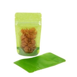 Standbodenbeutel Reispapier Transparent/Grün 8x5x13cm | 28 Gramm (100 Stück) [ZBGR1GRC]