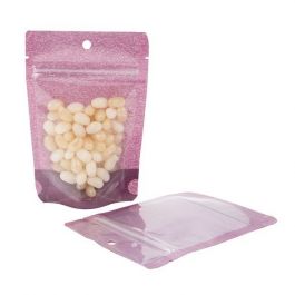 Standbodenbeutel Reispapier Transparent/Lila 10.2x6x15.2cm | 57 Gramm (100 Stück) [ZBGR2HP]