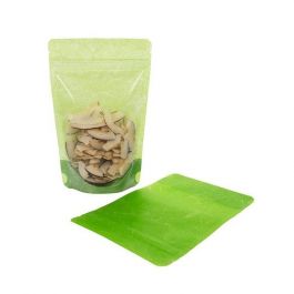 Standbodenbeutel Reispapier Transparent/Grün 11.9x7.6x18.4cm | 110 Gramm (100 Stück) [ZBGR46GC]