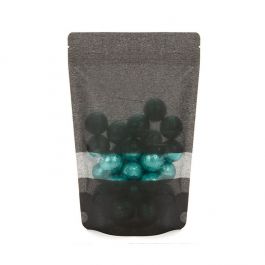 Standbodenbeutel Reispapier Schwarz 14.9x8.9x23.2cm | 310 Gramm mit Fenster (100 Stück) [ZBGR7B]