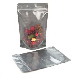 Standbodenbeutel Reispapier Transparent/Schwarz 14.9x8.9x23.2cm | 310 Gramm (100 Stück) [ZBGR7BC]