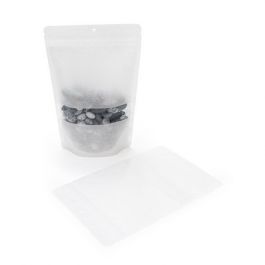 Standbodenbeutel Reispapier Weiß 14.9x8.9x23.2cm | 310 Gramm mit Aufhängeloch (100 Stück) [ZBGR7WH]