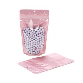 Standbodenbeutel Transparent/Rosé Gold 13x7.9x20.6cm | 110 Gramm (100 Stück) [ZBGRG3]