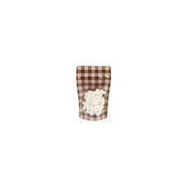 Standbodenbeutel Transparent/Braun pastellfarben kariert 13x7,9x20,6 cm (25 Stück) [ZBGSW3BRP]
