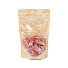 Standbodenbeutel Kraft Transparent/Eiskristalldruck 13x7,9x20,6 cm (25 Stück) [ZBGSW3KS]