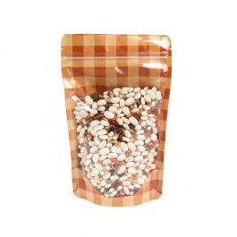 Standbodenbeutel Transparent/Orange Pastell Lutschtabletten 13x7,9x20,6 cm (25 Stück) [ZBGSW3OP]