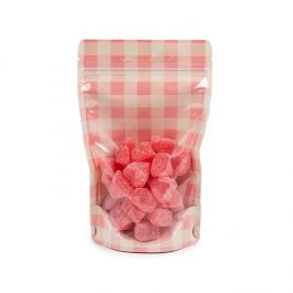 Standbodenbeutel Transparent/Rosa Pastell Kariert 13x7,9x20,6 cm (25 Stück) [ZBGSW3PP]