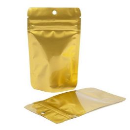 Standbodenbeutel Gold 8x5x13cm | 28 Gramm mit Aufhängeloch (100 Stück) [ZBGM1GH]